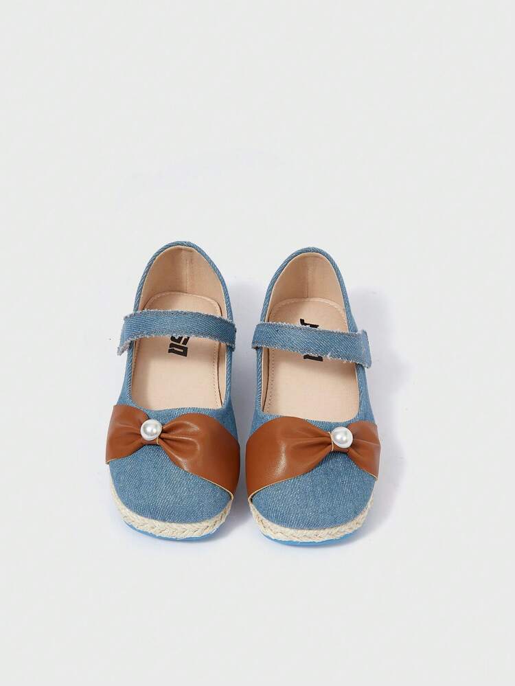 Fashionable Girls' Denim Effect Casual Comfortable Flat Shoes With Rural Style