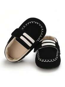 Spring/Summer Infant First Walking Shoes, Fashion Toddler Boys Casual Soft Anti-Slip Loafers 0-1 Years Old - Black - View 5