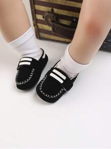 Spring/Summer Infant First Walking Shoes, Fashion Toddler Boys Casual Soft Anti-Slip Loafers 0-1 Years Old - Black - View 7