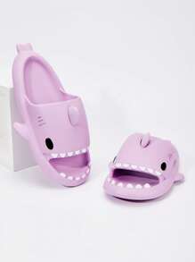 Women's Plastic Slippers 2025 New Summer Casual Funny Home Slippers Cute Shark Pattern Slippers Quiet Slip-Resistant Indoor Female Slippers - Mauve Purple - View 5