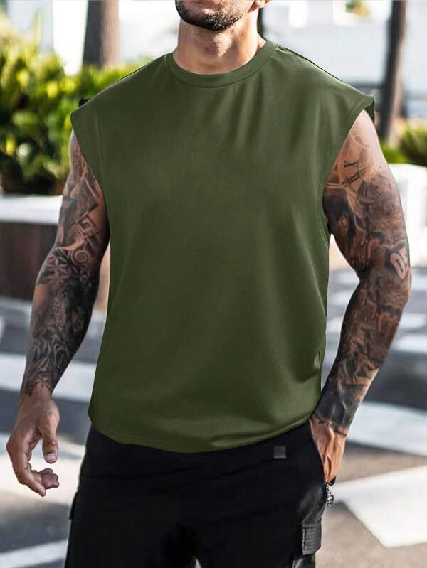 Manfinity Homme Tricou solid pentru bărbați