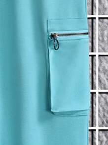 Manfinity Homme Nam Đồ họa Chữ cái Áo thun & Eo dây rút Quần thể thao - Màu xanh bạc hà - Xem 5