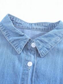 CILKOO 口袋貼布前排扣牛仔襯衫