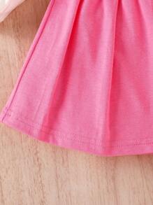 Baby Solid Halter Top & Pleated Skirt - Pink - View 3