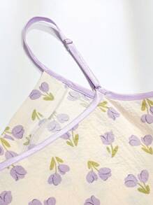 CottageSlumber Floral Print Cami Top & Trousers PJ Set - Beige - View 5