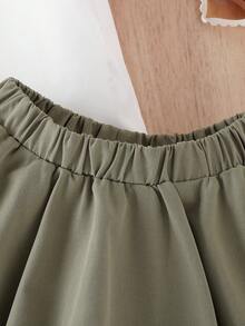 Baby Lace Trim Puff Sleeve Top & Shorts - Multicolor - View 3