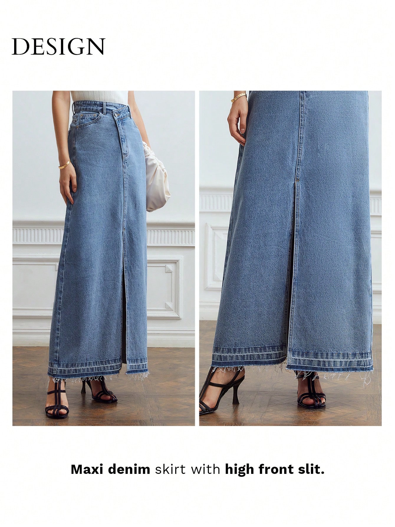 【NONCODE】Muton slit denim long skirt Maxi Denim Skirt With Slit by Levi's | Rent the Runway