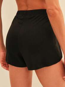 SHE(IN) BRASIL 1 Miếng Chất rắn Eo đàn hồi Quần short thể thao - màu đen - Xem 2