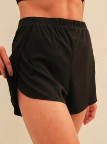 SHE(IN) BRASIL 1 Miếng Chất rắn Eo đàn hồi Quần short thể thao - màu đen - Xem 7