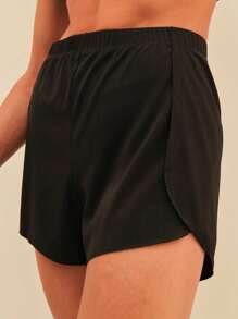 SHE(IN) BRASIL 1 Miếng Chất rắn Eo đàn hồi Quần short thể thao - màu đen - Xem 8