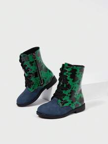 綠色舒服的和耐磨豹紋印花靴子帶拼貼 - 彩色 - 查看 6