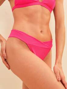 SHE(IN) BRASIL Chất rắn Đáy bikini - Hồng - Xem 6