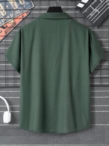 Manfinity Dauomo Men Tropical Print Shirt Without Tee - Green - View 2