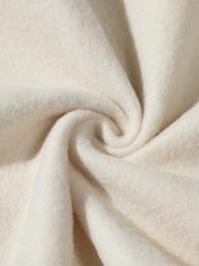 ROMWE MEN Goth 男士標語圖案抽繩加絨內裏連帽衫 - 卡其色 - 查看 3