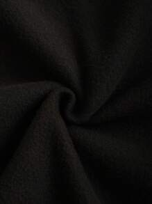 SHEIN LUNE Bộ xương & Đồ họa Khẩu hiệu Lót nhiệt Áo nỉ - màu đen - Xem 5