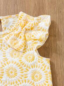 SHEIN 女大童滿身花卉提花荷葉邊洋裝