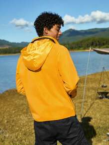 In My Nature Hombres Cazadora con cremallera con capucha - Amarillo - Ver 2