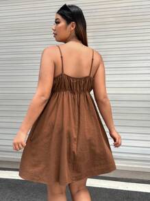 SHEIN EZwear 大碼前打結吊帶洋裝