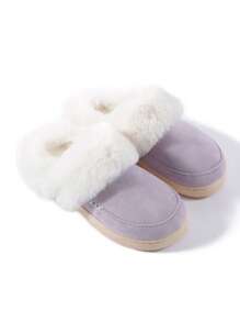 仿麂皮女性室內防滑,濃烈香調,柔軟的,舒服的和耐磨拖鞋適用於家庭 - 紫色 - 查看 3
