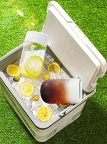 1入組平底無腳杯,水瓶帶草編透明可愛果汁水杯