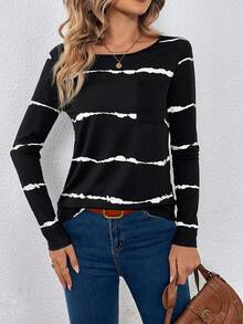 Chiquease 紮染口袋貼布T恤 - 黑色 - 查看 4