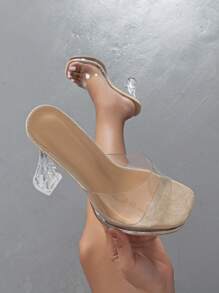 Women Heeled Sandals - Clear - View 3