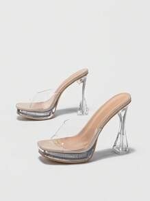 Women Heeled Sandals - Clear - View 8