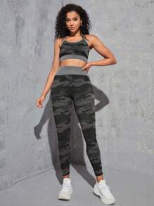 滿版印花運動套裝 - 灰色 - 查看 4