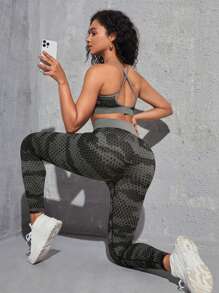 滿版印花運動套裝 - 灰色 - 查看 5