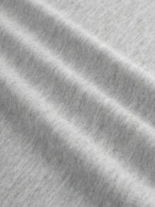 SHEIN EZwear Đồ họa Hình & Chữ cái Áo phông Crop - Xám - Xem 3