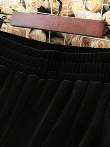 Calvaya Plus Solid Elastic Waist Sweatpants - Black - View 5