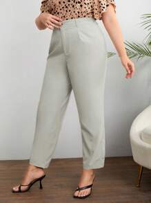 SHEIN Essnce Plus Stevige Hoge taille Broeken