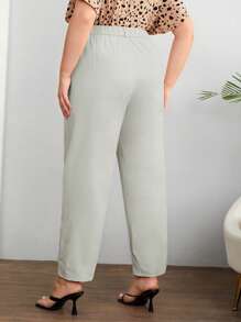 SHEIN Essnce Plus Stevige Hoge taille Broeken