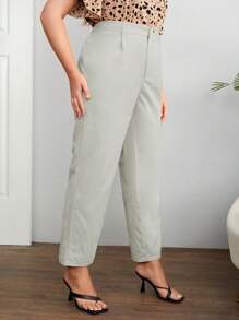 SHEIN Essnce Plus Stevige Hoge taille Broeken