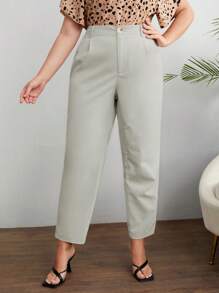 SHEIN Essnce Plus Stevige Hoge taille Broeken