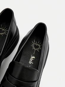 SheIn MOD NỮ Giày lười Giày nêm , Sẵn sàng Đen Nêm Giày đế bệt - màu đen - Xem 4