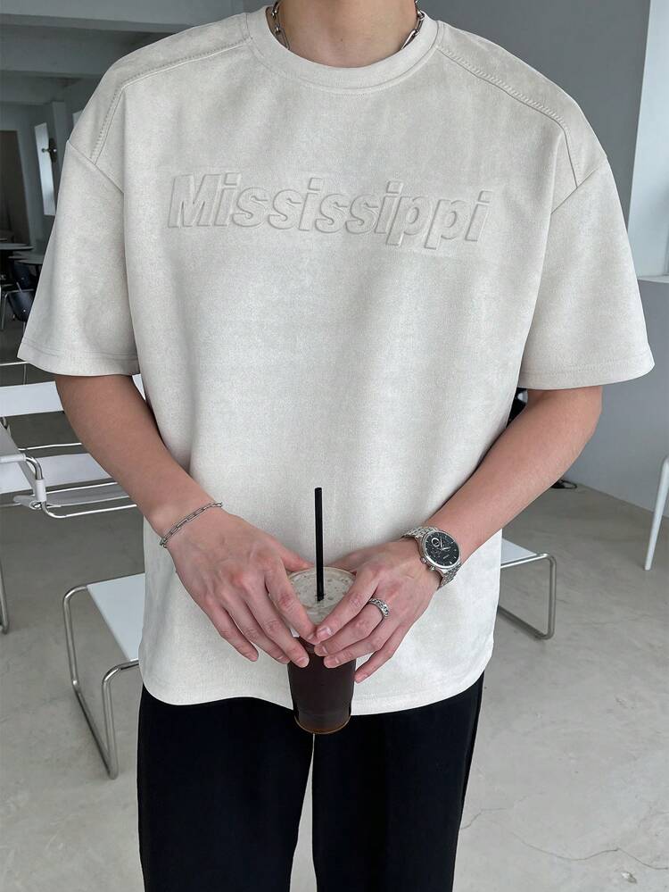 Men Letter Graphic Drop Shoulder Tee