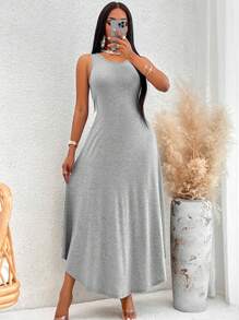 SHEIN Slayr Solid Tank Dress - Grey - View 1