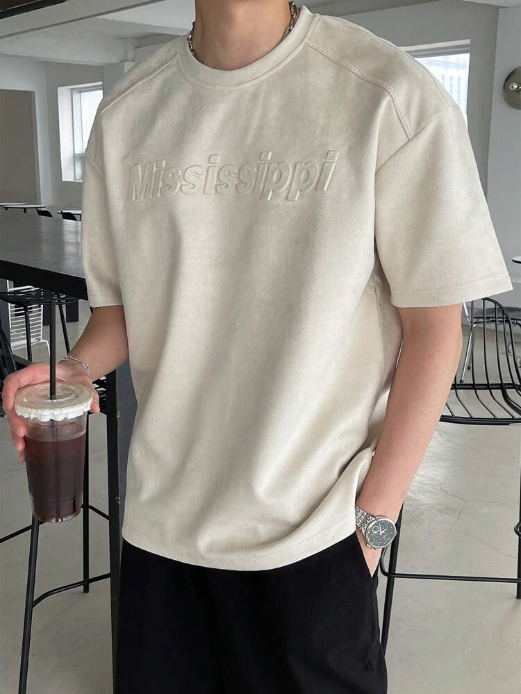 Men Letter Graphic Drop Shoulder Tee