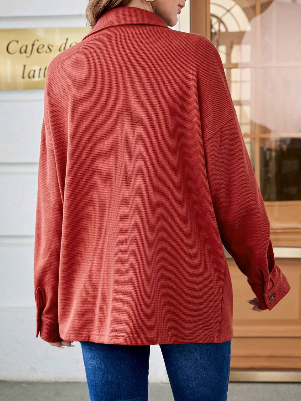Maternity Drop Shoulder Button Front Coat