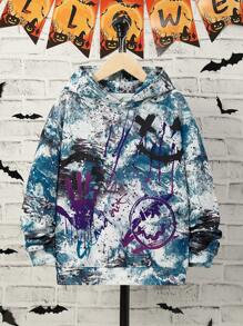 SHEIN 青少年男孩泼墨印花卫衣 - 彩色 - 查看 1
