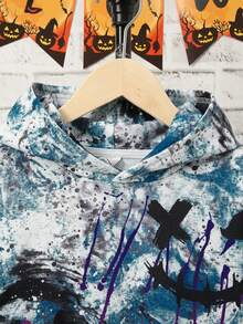 SHEIN 青少年男孩泼墨印花卫衣 - 彩色 - 查看 4