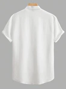 Manfinity Homme Hombres Camisa unicolor con botón sin camiseta