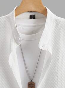Manfinity Homme Hombres Camisa unicolor con botón sin camiseta