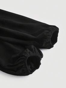 SHEIN MOD Váy xếp ly tay đèn lồng Plus - màu đen - Xem 4