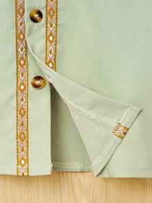 SHEIN 男嬰織帶拼接補丁貼口袋襯衫 - 薄荷綠 - 查看 3