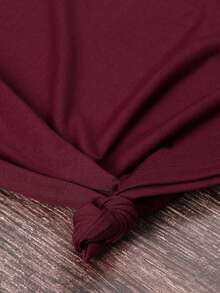 SHEIN LUNE Hoa Hướng dương Và In bướm Áo thun - Màu Đỏ Sâu - Xem 4