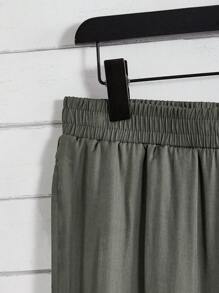 Manfinity VCAY Men Contrast Binding Shirt & Pants - Army Green - View 4