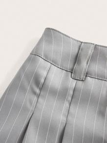 SHEIN ICON Y2k School Women Clothes Women's Black Cute Fashion Sweet Street Style Wear Ultra-Low Waist Workwear Pleated Skirt - Grey - View 3