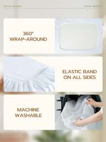 1 bản nâng cấp mới! Bảo vệ nệm chống nước 100% TPU, giữ cho nệm của bạn khô ráo và sạch sẽ, mềm mại và thoáng khí hơn, túi sâu - trắng - Xem 11